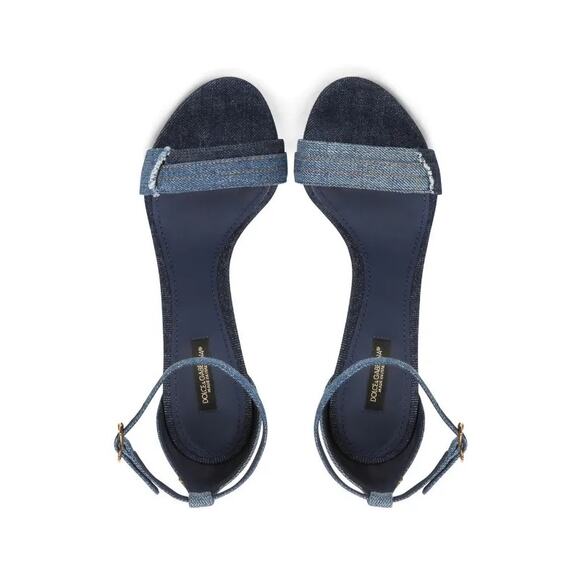 Dolce & Gabbana 105mm DG Heel Patchwork Denim Sandals – Size 39 EU - Picture 4 of 12